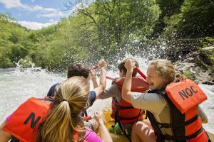 rafting the rapids on the Nantahala