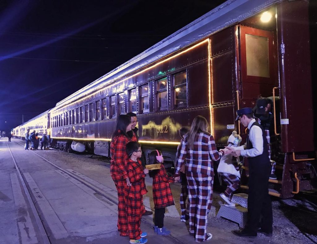 People boarding The Polar Express in Bryson City