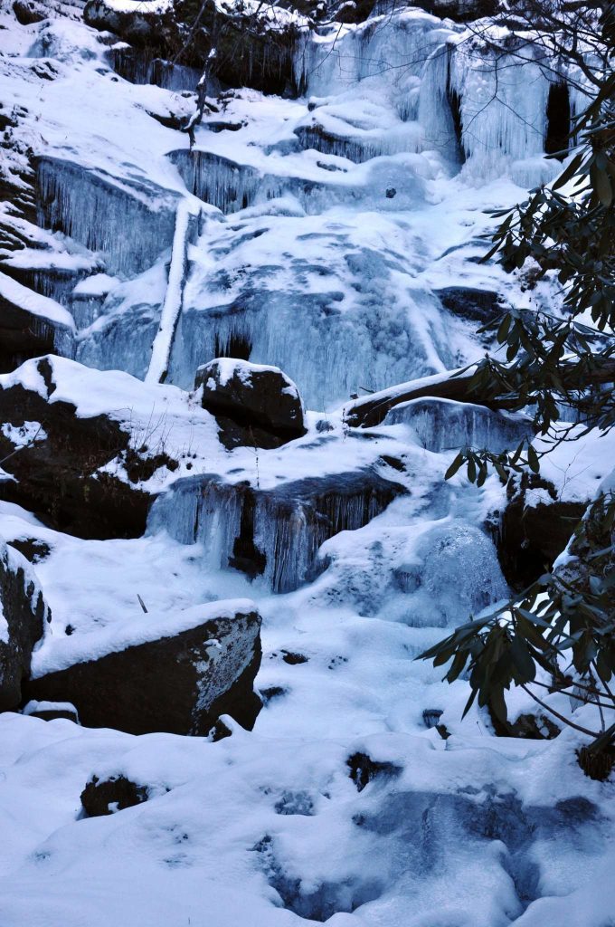 Frozen Waterfall in the mountains