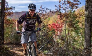 Mountain Biker on the Flint Ridge Trail in Bryson City