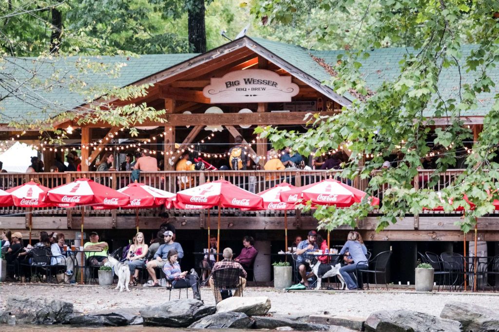 People dining at Big Wesser in Bryson City