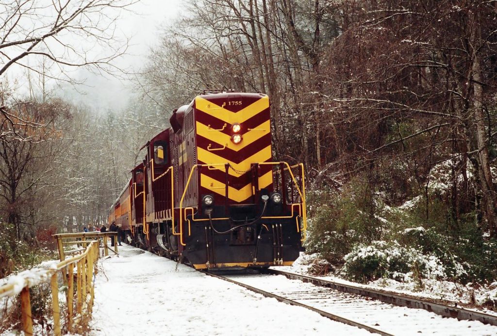 great smoky mountain railroad in the winter