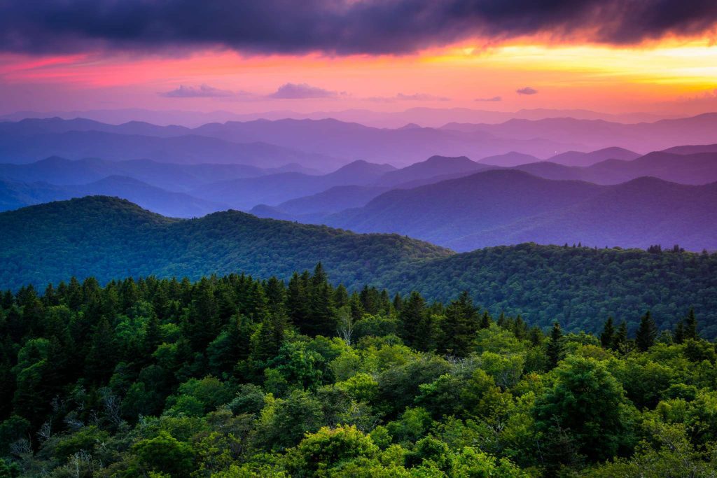 Sunset in the Smoky Mountains of NC