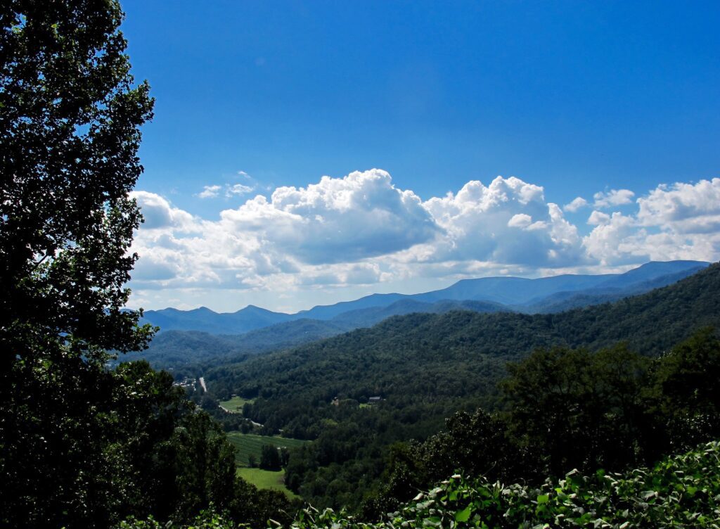 a mountain view in the great smoky mountains of NC