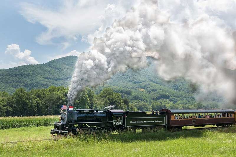 The Great Smoky Mountain Railroad in the Great Smoky Mountains of NC