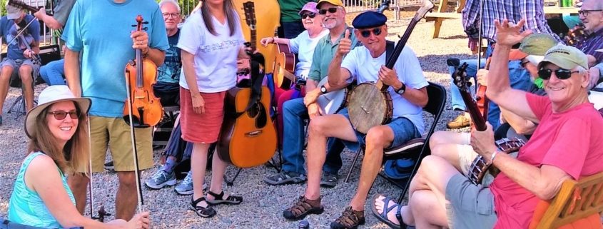 People playing music in the Great Smoky Mountains of North Carolina